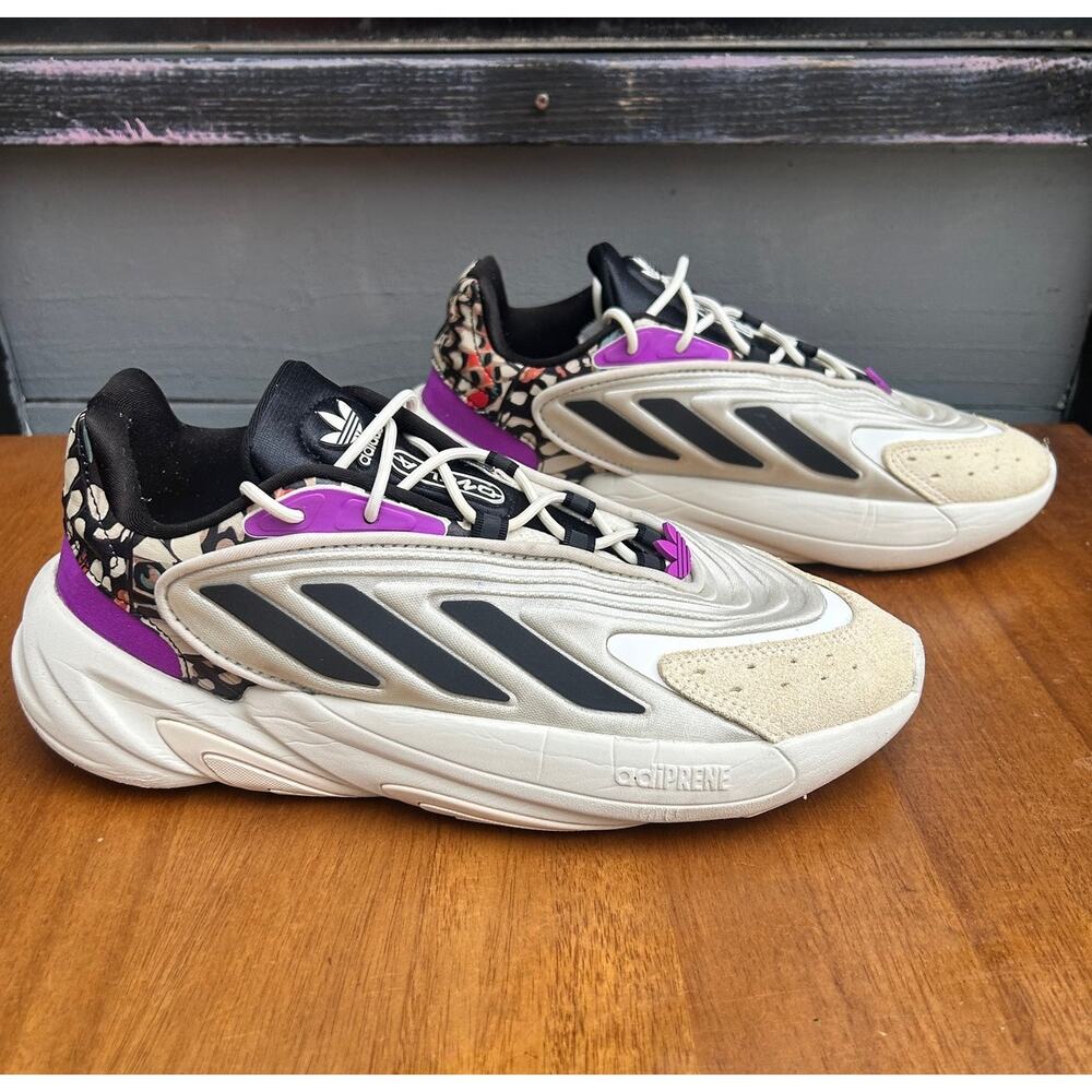 Adidas Ozelia Sneakers Womens Size 9 White Black Purple Adiprene Running Shoes - Picture 3 of 9
